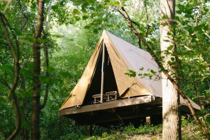 Cozy tent at Camp Wandawega