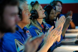 Mission control in an image provided by U.S. Space & Rocket Center