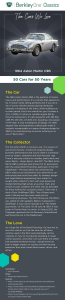 An infographic describing the 1964 Aston Martin DB5 and the reasons we love it.