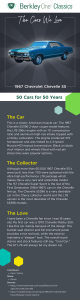 An infographic describing the 1967 Chevrolet Chevelle SS and the reasons we love it.