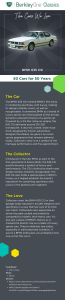 An infographic describing the BMW 635 CSI and the reasons we love it.