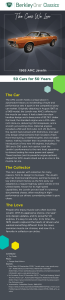 An infographic describing the AMC Javelin and the reasons we love it.